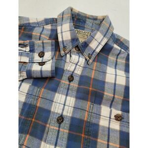Duluth Trading‎ Flannel Shirt Mens M Blue Plaid Long Sleeves Outdoor